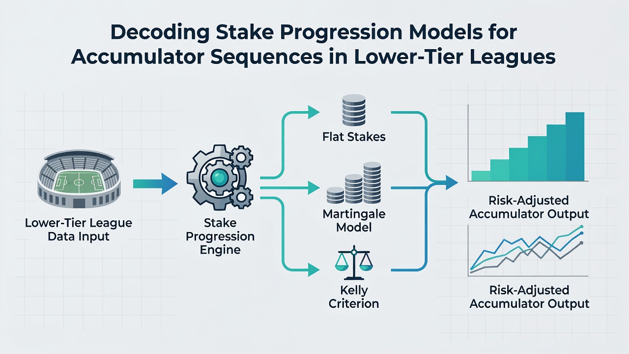 Chart illustrating bankroll allocation across multiple accumulator sequences in lower leagues
