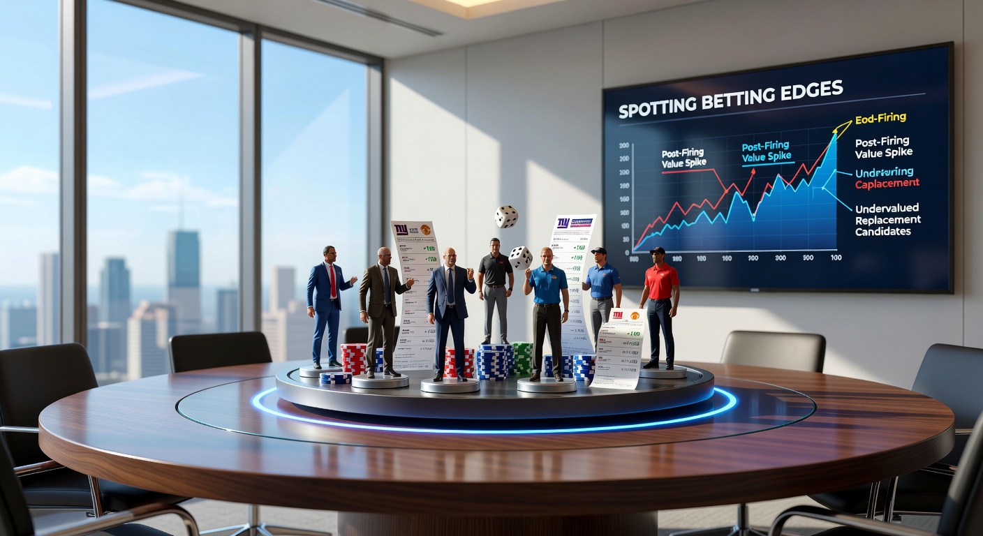 Graph showing betting odds fluctuations after major managerial sackings in top European leagues, with spikes in win probabilities