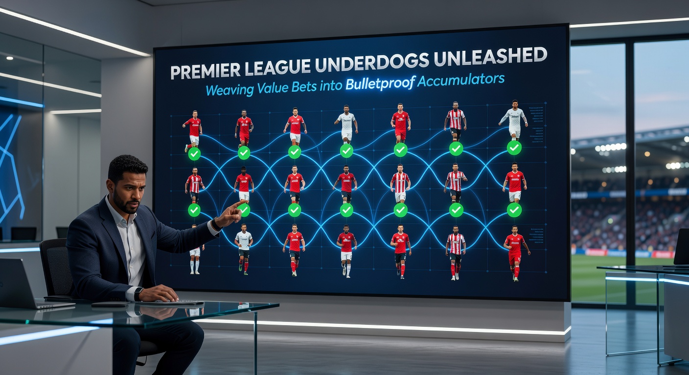 Bookmaker odds board displaying high-value underdog lines for upcoming Premier League matches, with accumulators highlighted